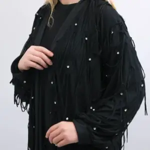 siyah taş detaylı Özel tasarım abaya