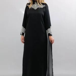 taş İşlemeli siyah abiye