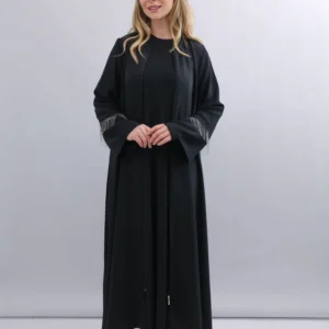 siyah kol detaylı ferace