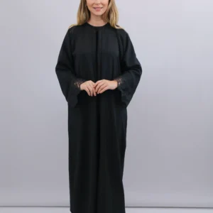 dantel detaylı siyah abaya