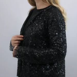 pul detaylı siyah hırka